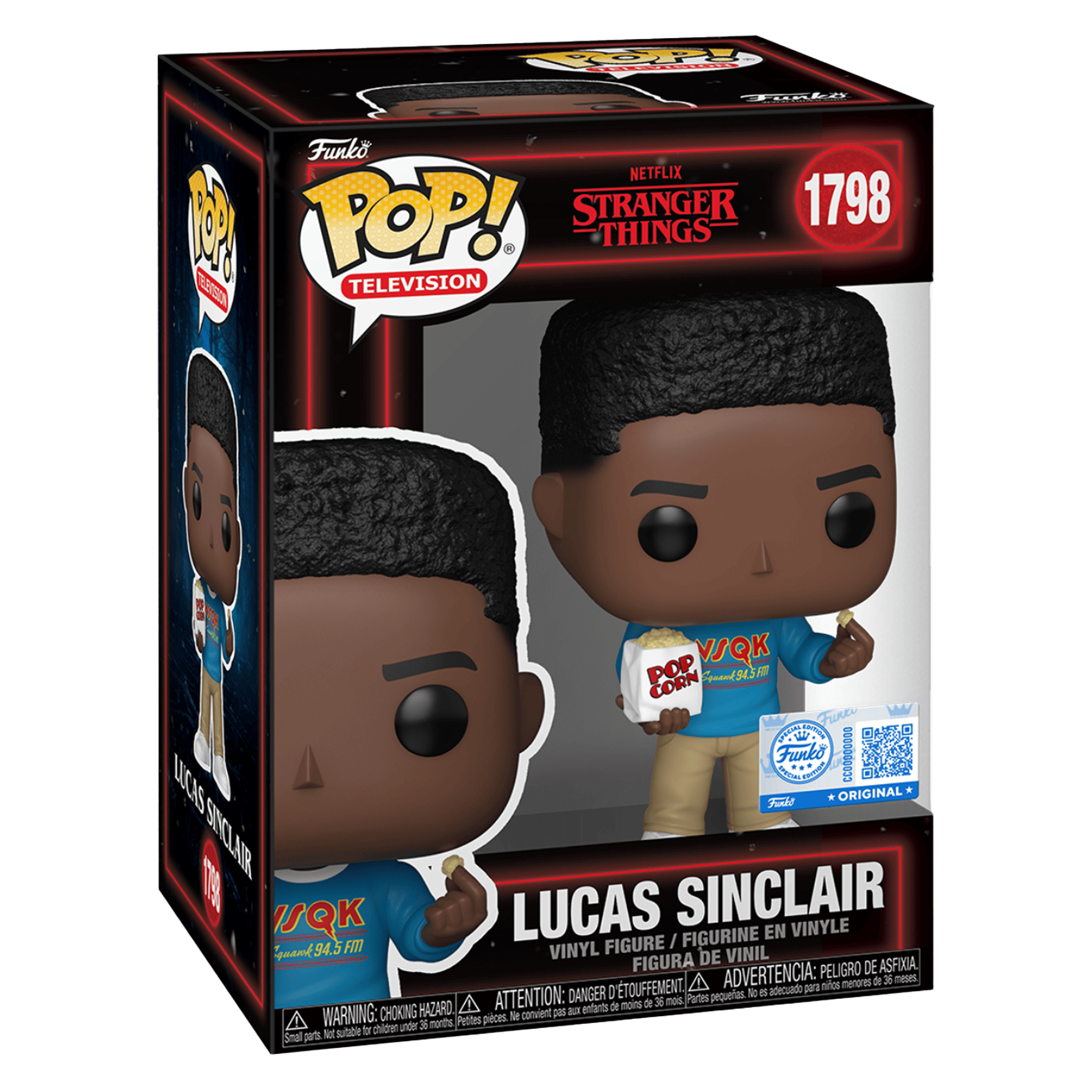 Funko Pop! Television: Netflix Stranger Things - Lucas Sinclair with Popcorn (Special Edition) - KOODOO