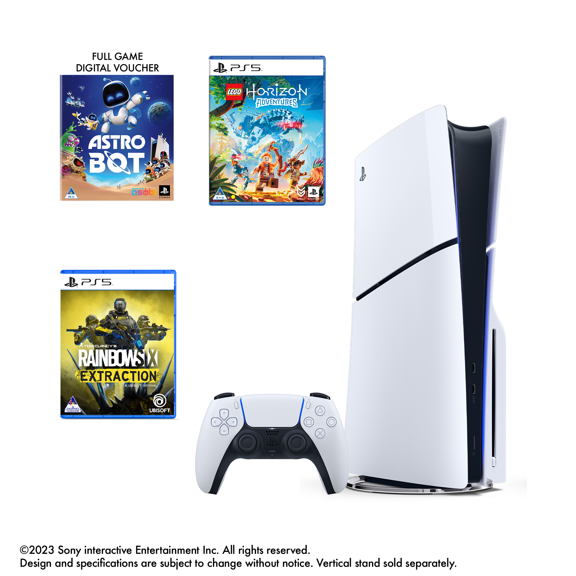 PS5 Slim + Astro Bot (Voucher) + LEGO Horizon + Tom Clancy Rainbow Six Extraction - KOODOO