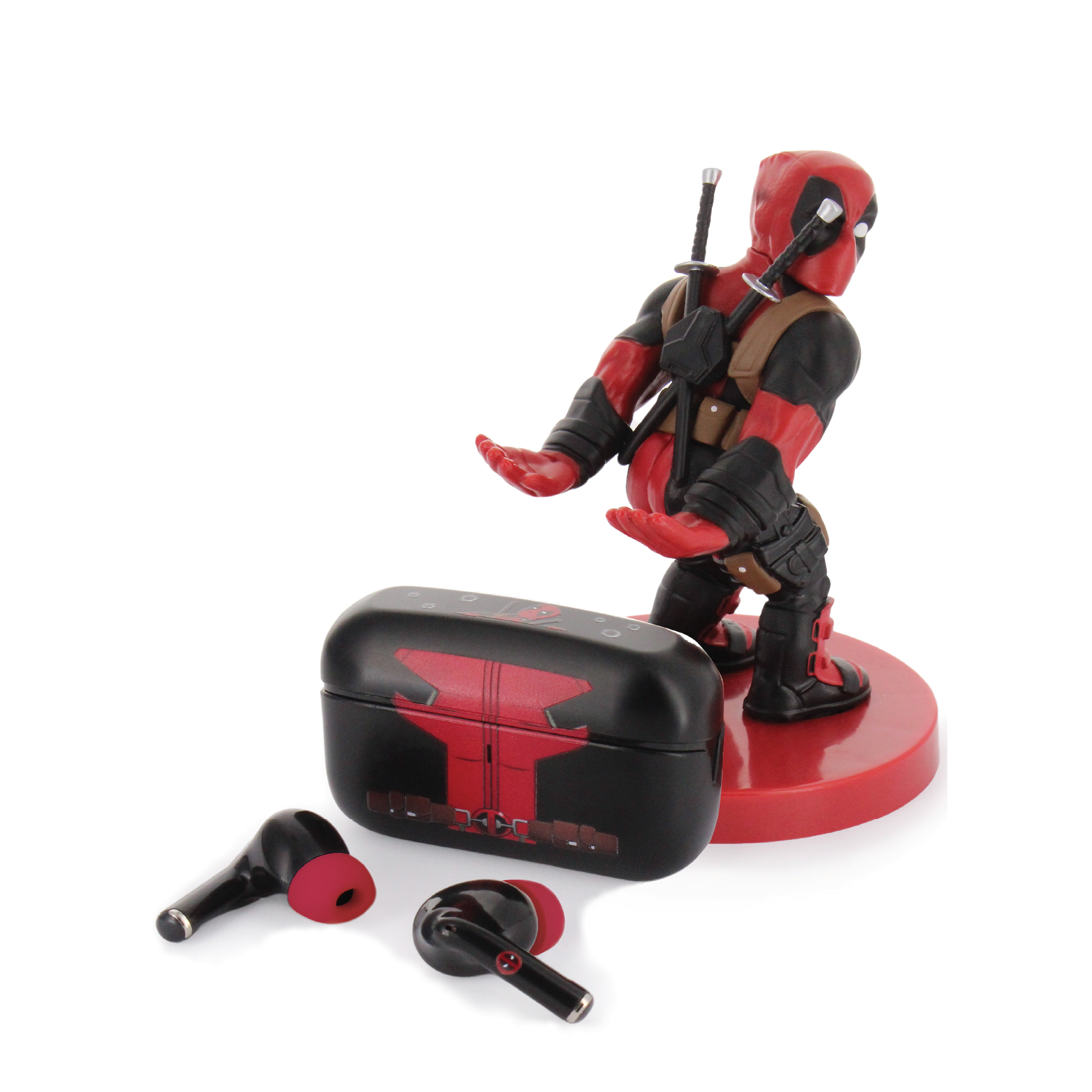 Cable Guy: Deadpool, Buds Pro Bundle - Wireless Bluetooth Earbuds & Holder - KOODOO