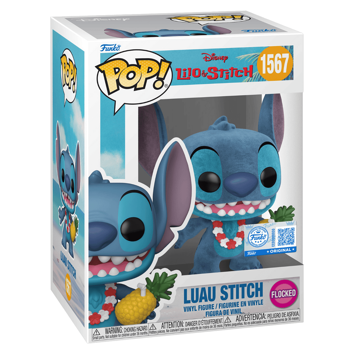 Funko Pop! Disney: Lilo & Stitch - Luau Stitch (Flocked - Special Edition) - KOODOO