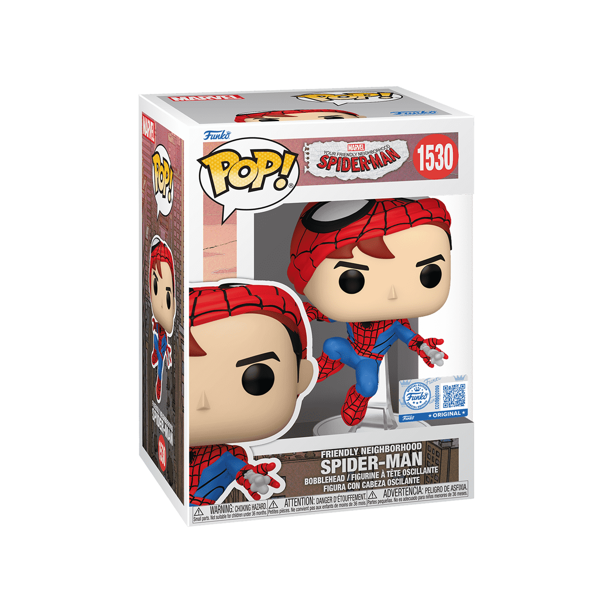 Funko Pop! Marvel Your Friendly Neighborhood Spider-Man: Friendly Neighborhood Spider-Man (Unmasked) (Special Edition) - KOODOO