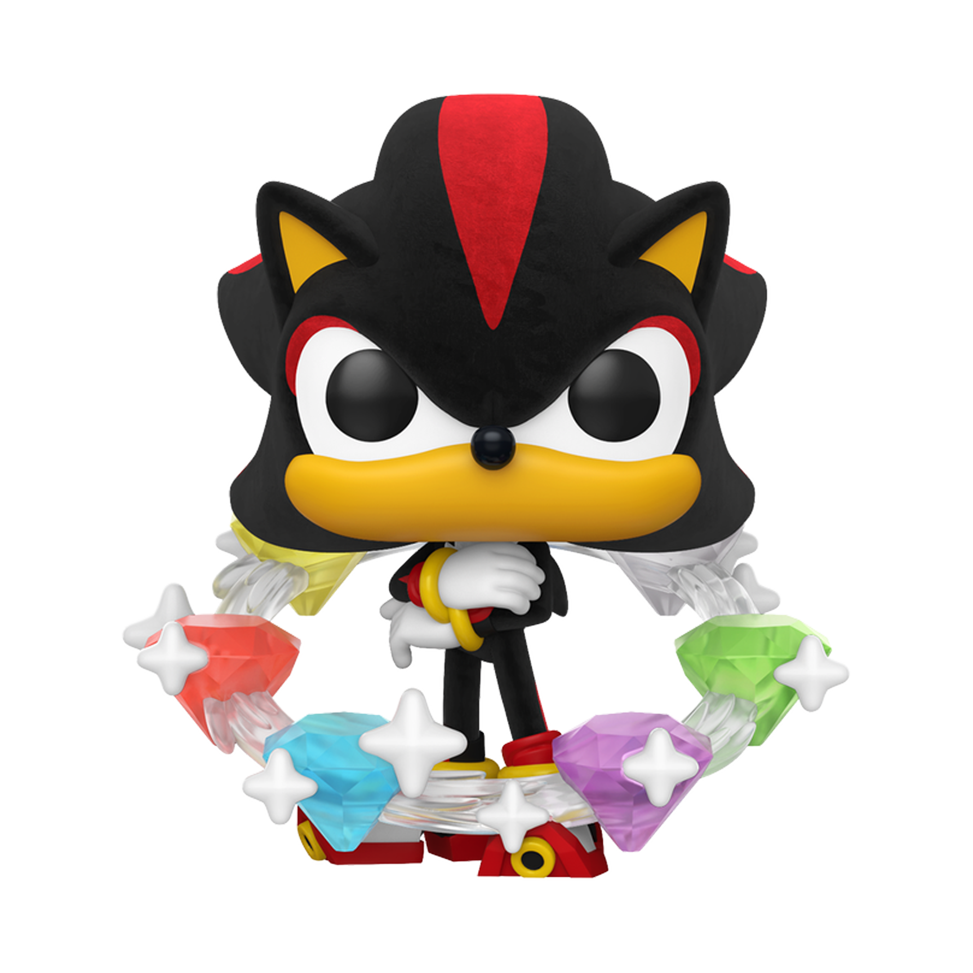 Funko Pop! Games: Sonic the Hedgehog: Shadow with Emeralds (Flocked - Special Edition) - KOODOO