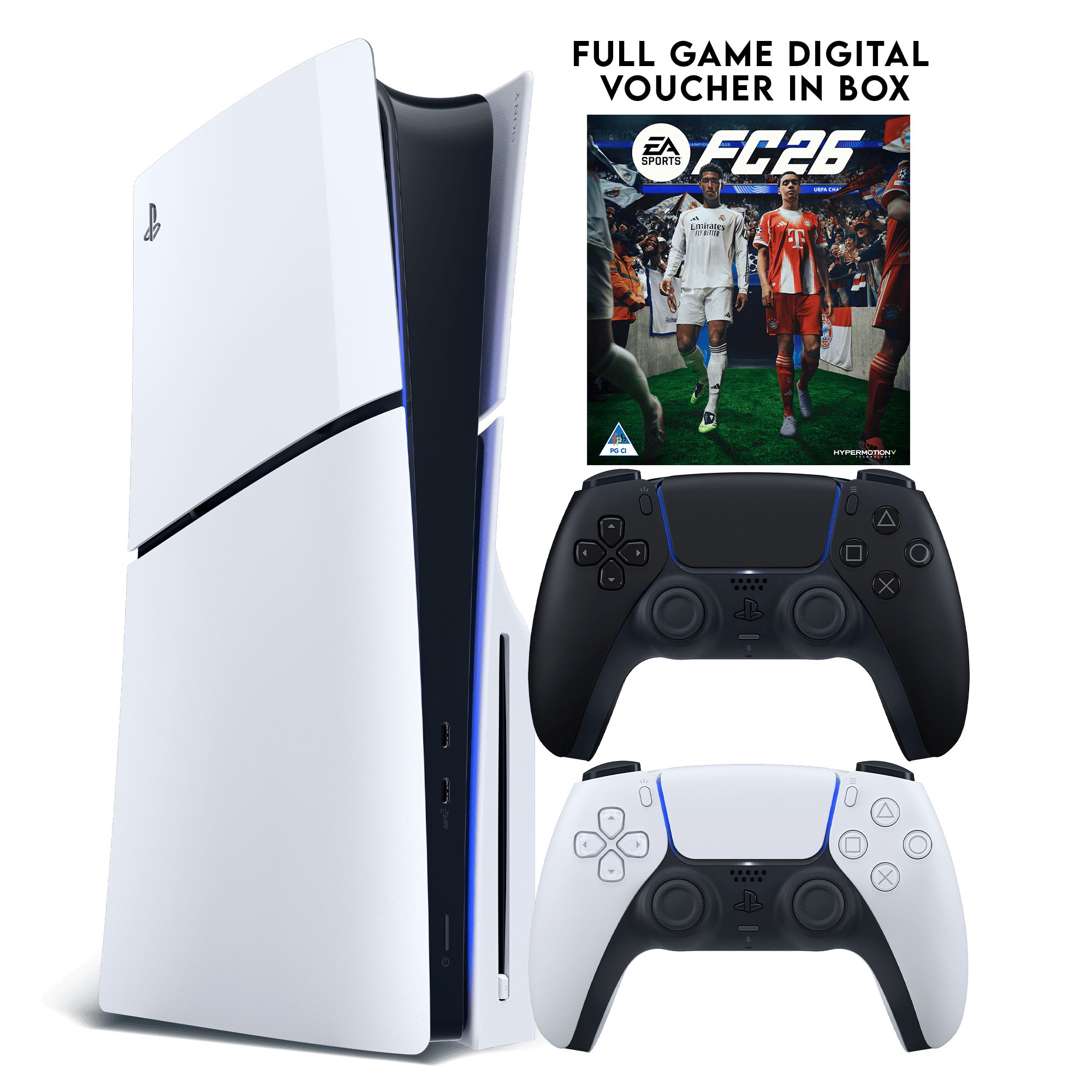 PS5 Slim + EA FC 26 (Voucher) + PS5 DualSense - Midnight Black - KOODOO