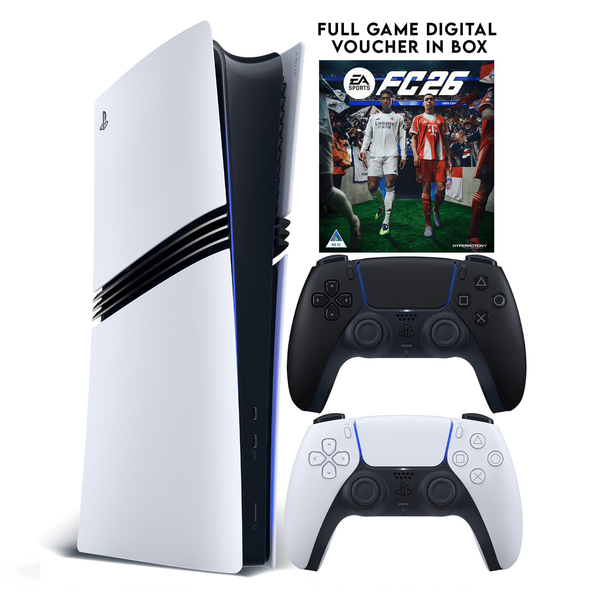 PlayStation 5 Digital Pro Console + EA SPORTS FC 26 (Voucher) + PS5 DualSense - Midnight Black - KOODOO