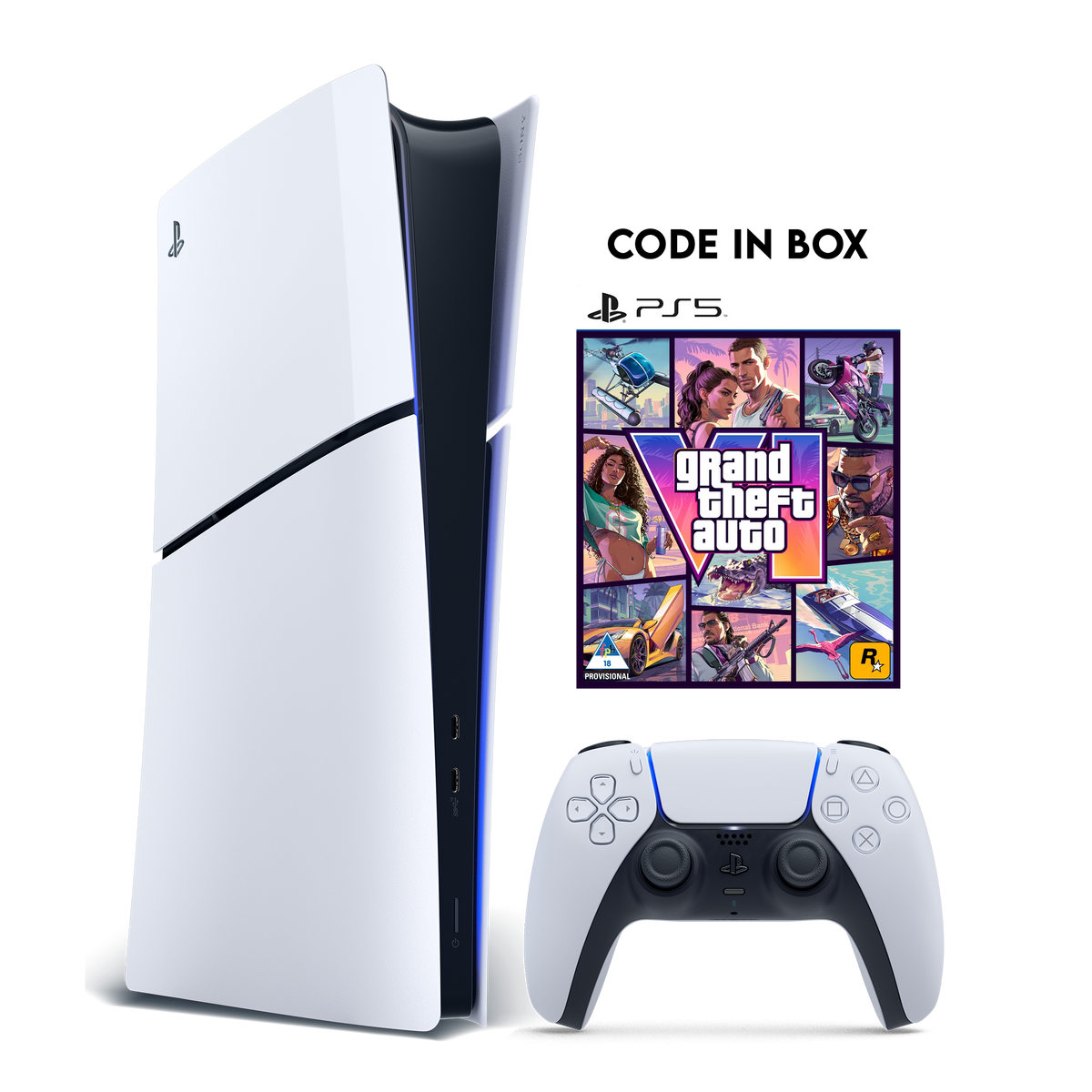 PS5 Slim Digital + Grand Theft Auto VI (PS5) - Code in Box