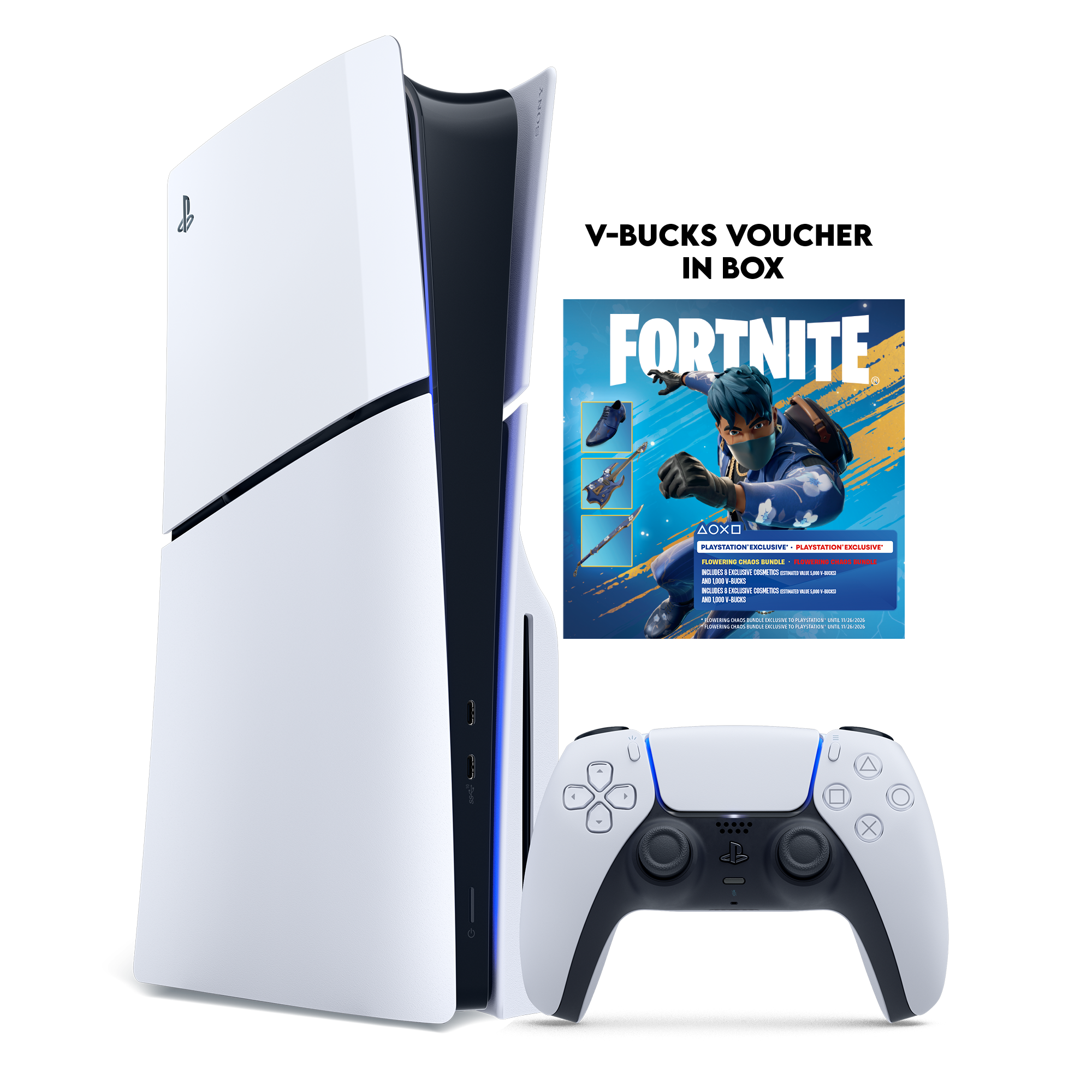 PS5 Slim + Fortnite V-Bucks (Voucher) - KOODOO