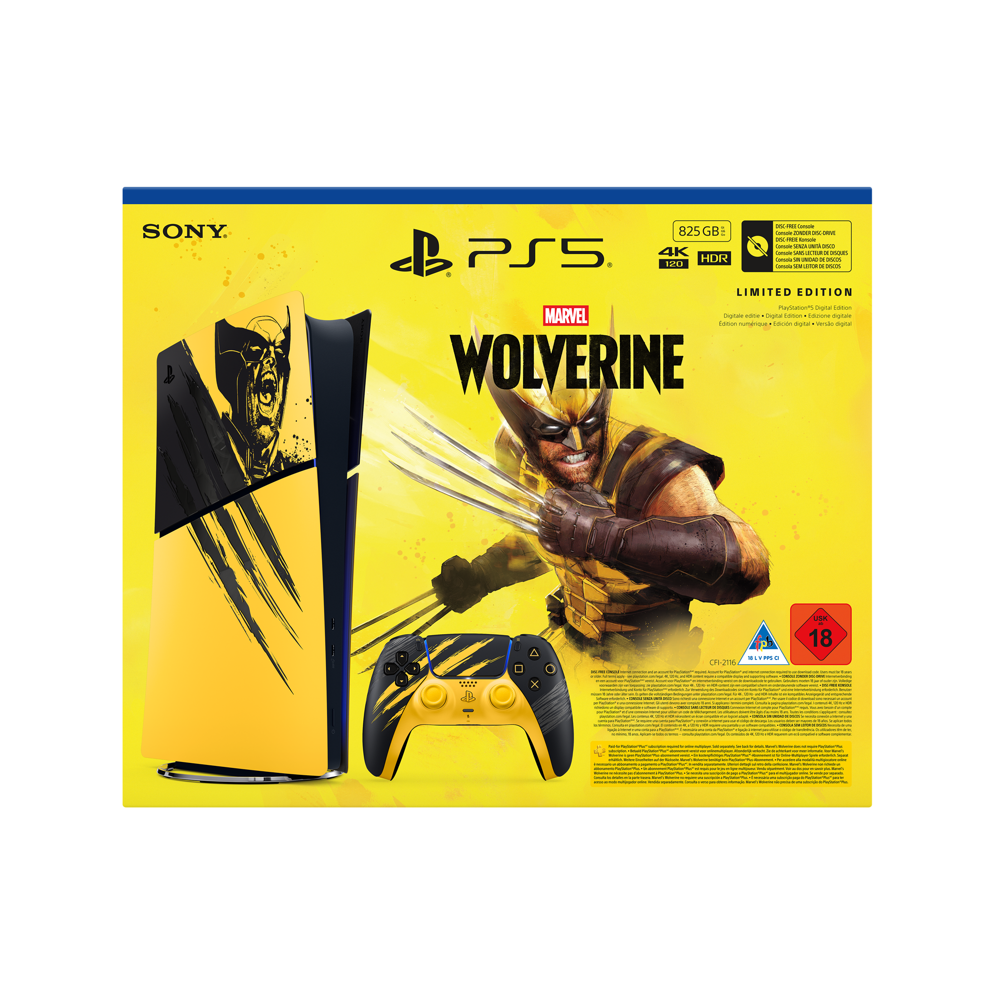 PlayStation 5 Digital Edition – Marvel’s Wolverine Battle Yellow Limited Edition Bundle - KOODOO