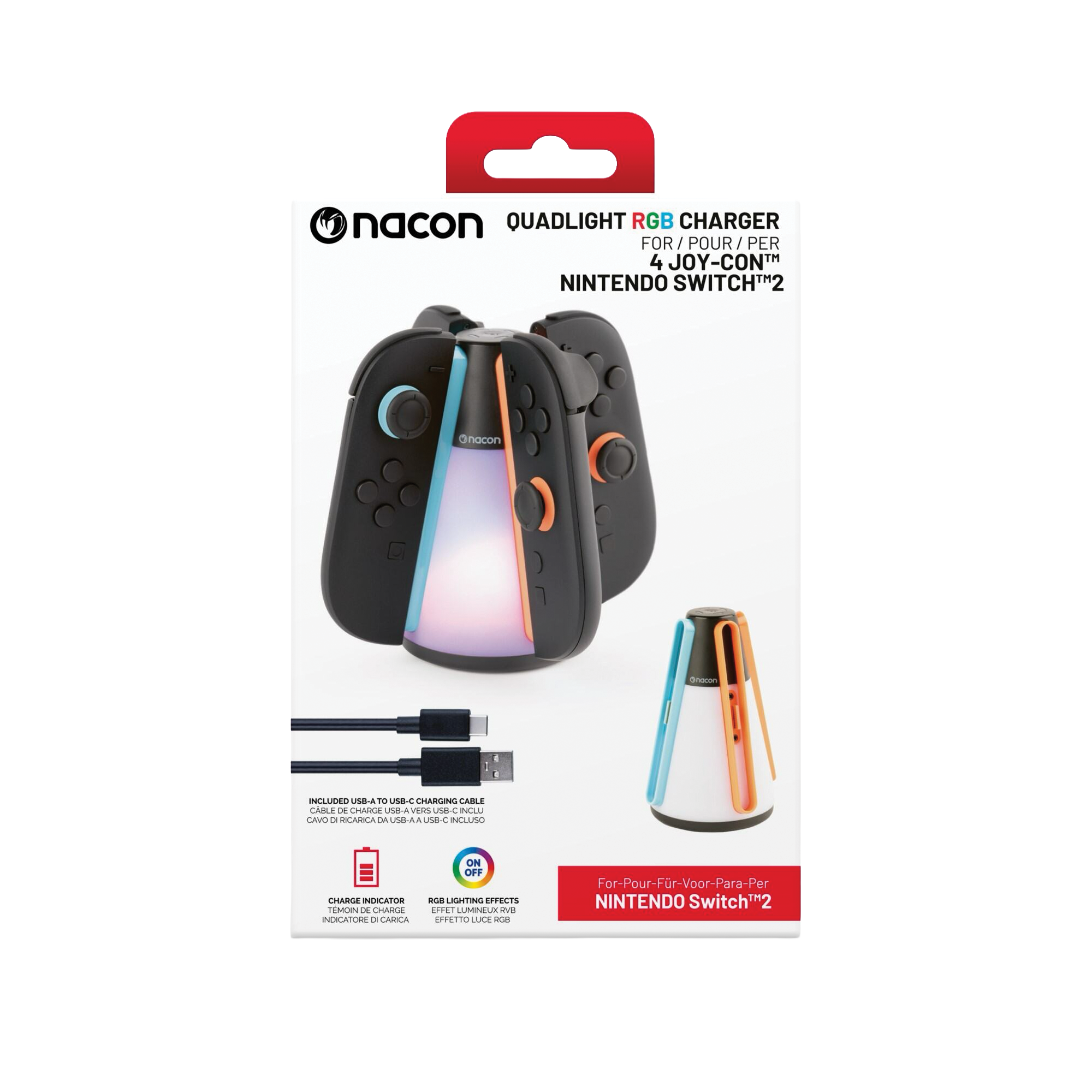 Quad Light RGB Charger For Nintendo Switch 2 Joy-Con - KOODOO