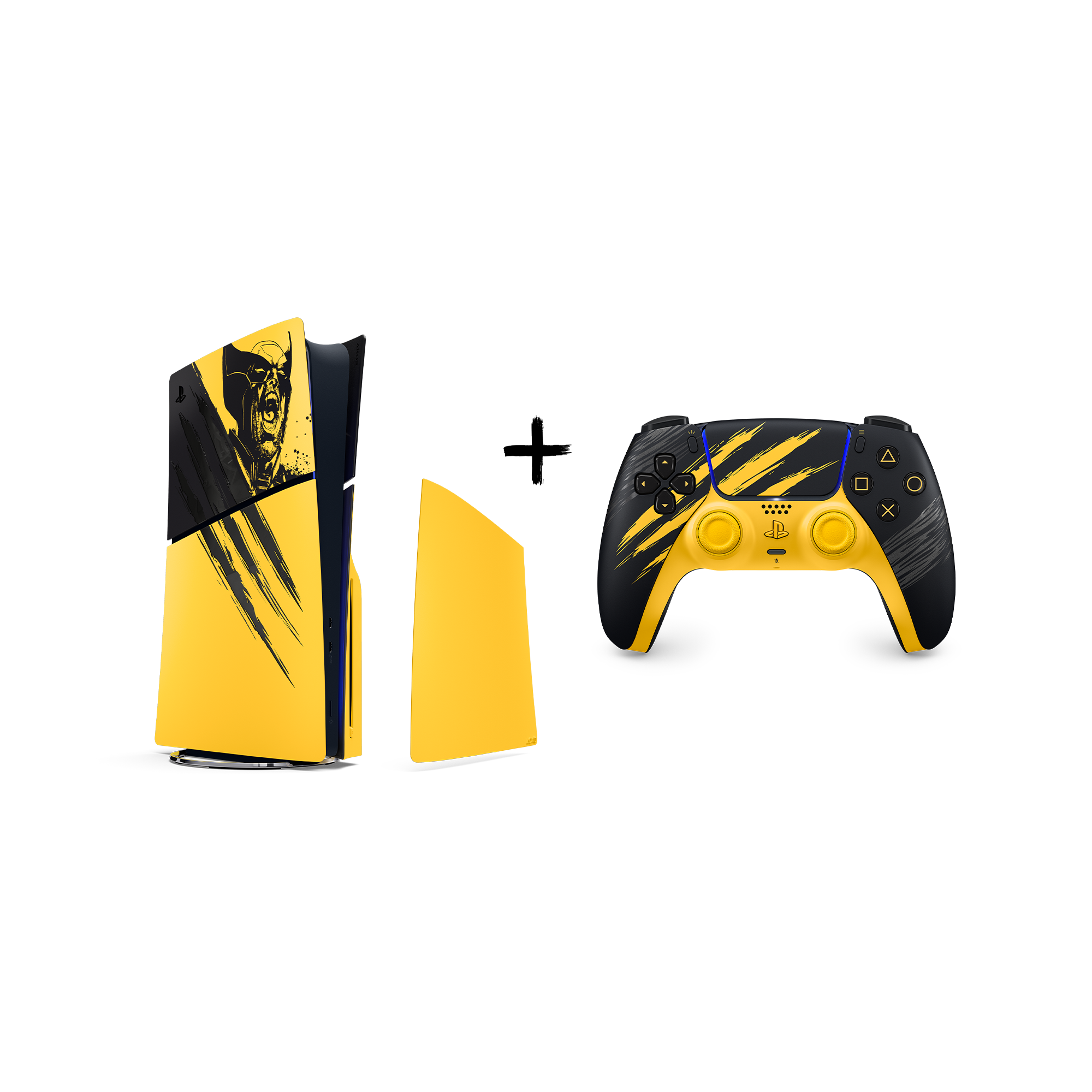 PlayStation 5 Console Covers – Marvel’s Wolverine Battle Yellow Limited Edition + PlayStation 5 (PS5) DualSense Wireless Controller - Marvel’s Wolverine Battle Yellow Limited Edition - KOODOO
