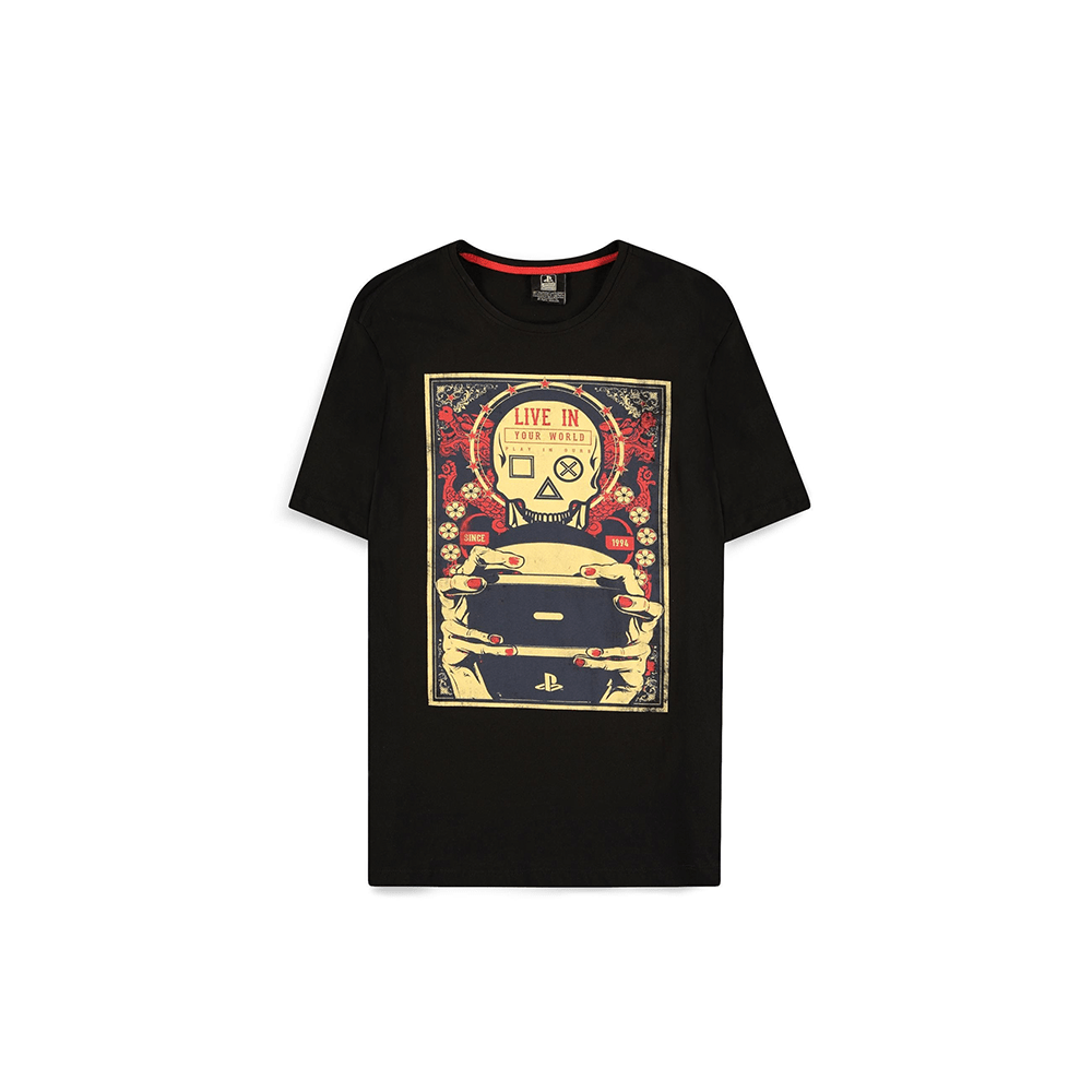 Sony PlayStation Gaming Skull Mens T-shirt KOODOO