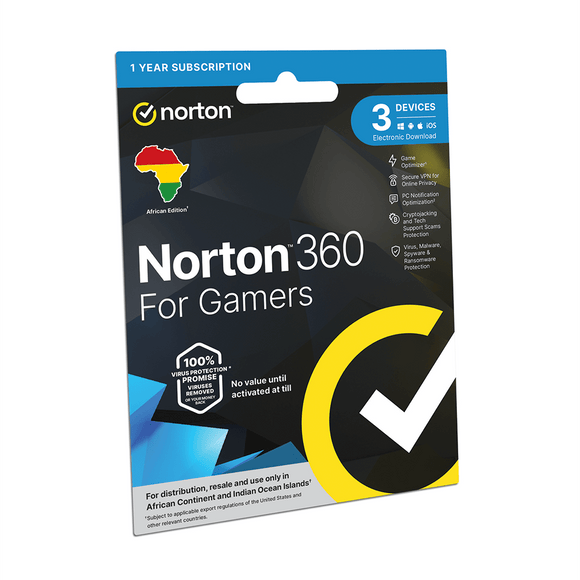 Norton LifeLock 360 FOR GAMERS ND 50GB 1u/3d/1y ESD ZA - Digital code will be emailed - KOODOO