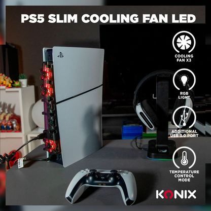 PS5 Slim Cooling Fan RGB LED (Only compatible with PS5 Slim) - KOODOO