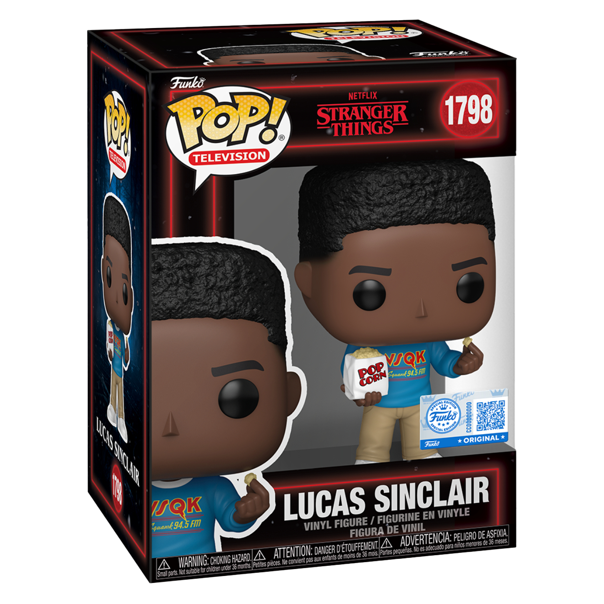 Funko Pop! Television: Netflix Stranger Things - Lucas Sinclair with Popcorn (Special Edition) - KOODOO