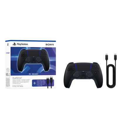 DualSense Wireless Controller - Midnight Black + USB Cable for PC - KOODOO