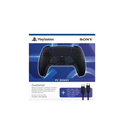 DualSense Wireless Controller - Midnight Black + USB Cable for PC - KOODOO