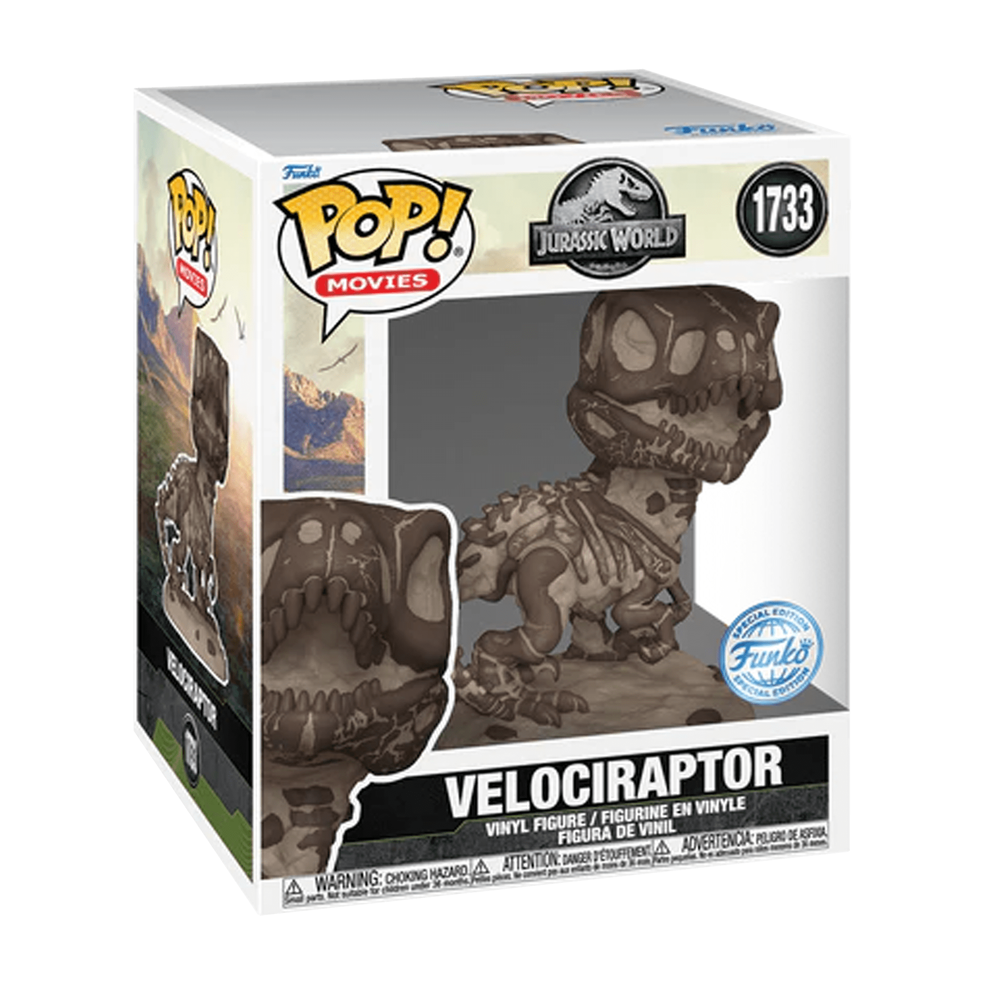 Funko Pop! Movies: Jurassic World - Velociraptor (Fossil - Special Edition)