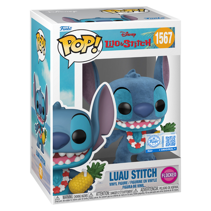 Funko Pop! Disney: Lilo & Stitch - Luau Stitch (Flocked - Special Edition) - KOODOO