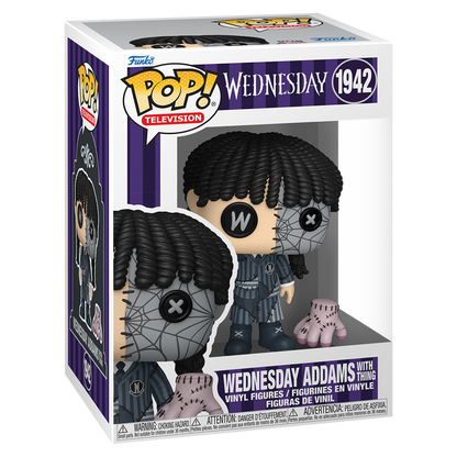 Funko Pop! Television: Wednesday - Wednesday Addams with Thing (Patchwork) - KOODOO