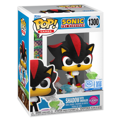 Funko Pop! Games: Sonic the Hedgehog: Shadow with Emeralds (Flocked - Special Edition) - KOODOO