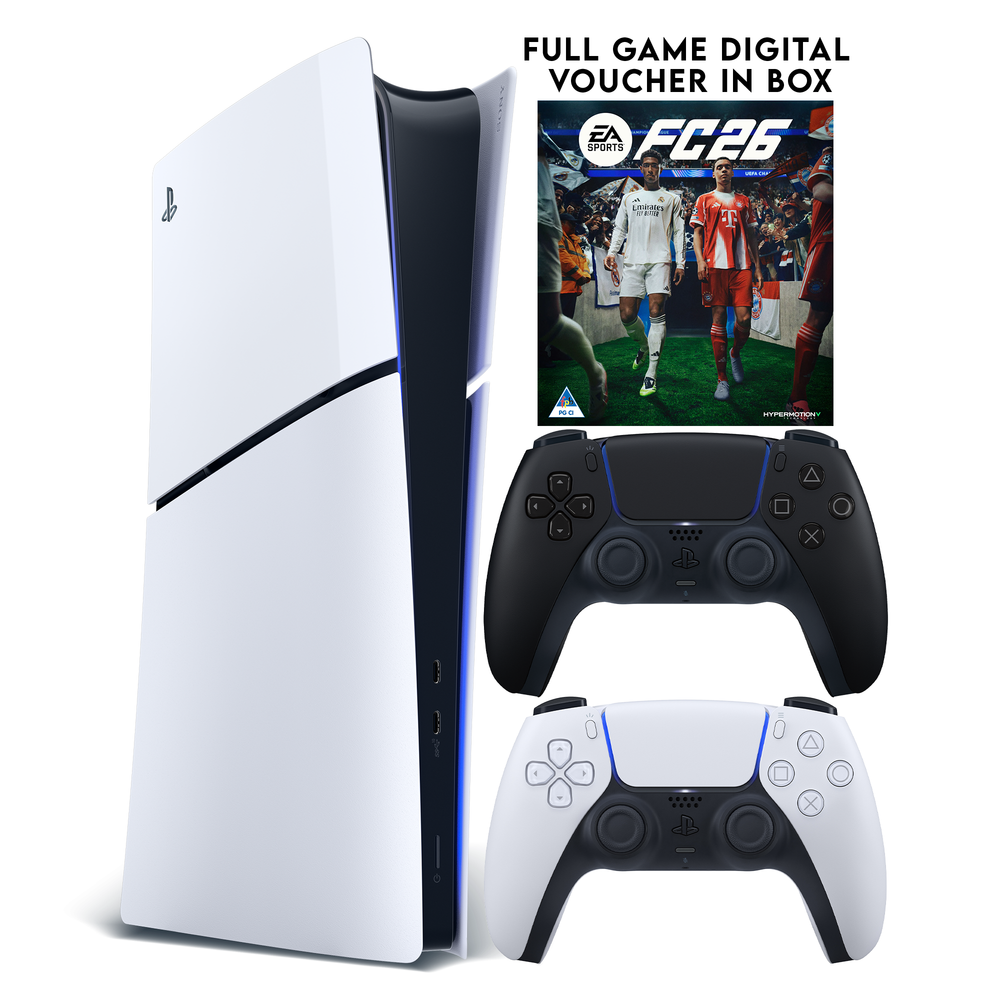 PS5 Slim Digital + EA FC 26 (Voucher) + PS5 DualSense - Midnight Black - KOODOO