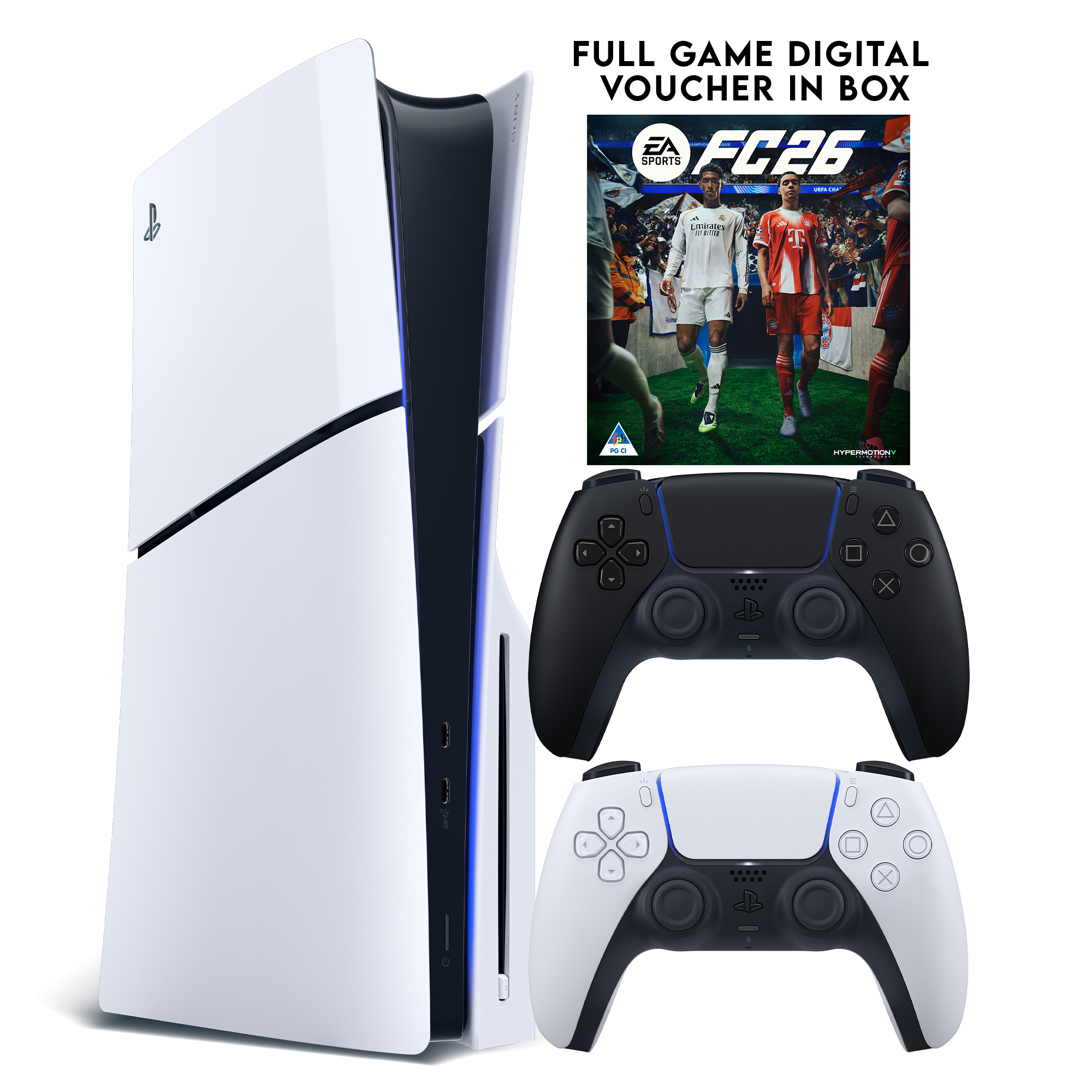 PS5 Slim + EA FC 26 (Voucher) + PS5 DualSense - Midnight Black - KOODOO