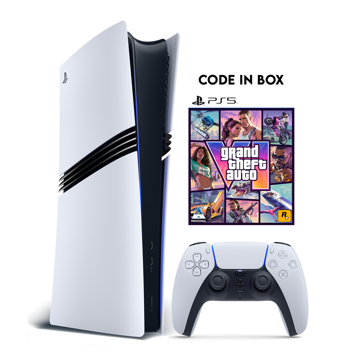 PlayStation 5 Digital Pro A Console + Grand Theft Auto VI (PS5) - Code in Box - KOODOO