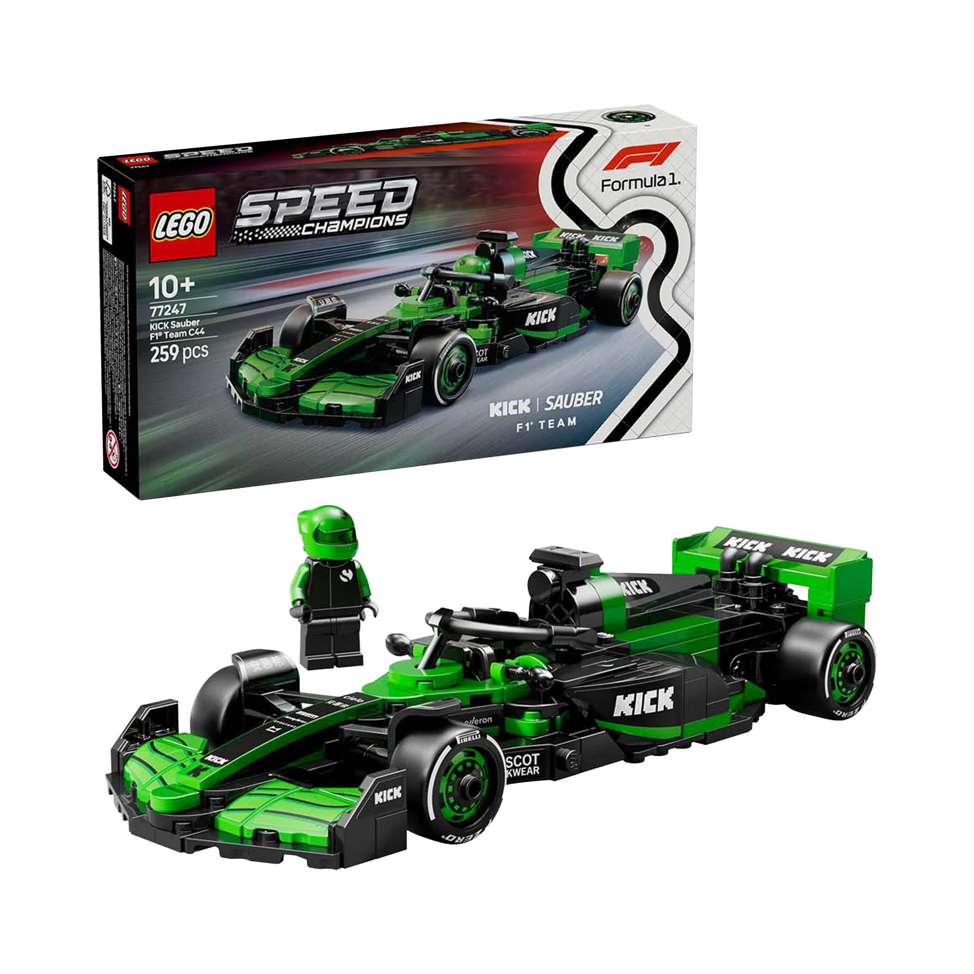 LEGO: Speed Champions KICK Sauber F1 Team C44 Race Car (77247) - KOODOO