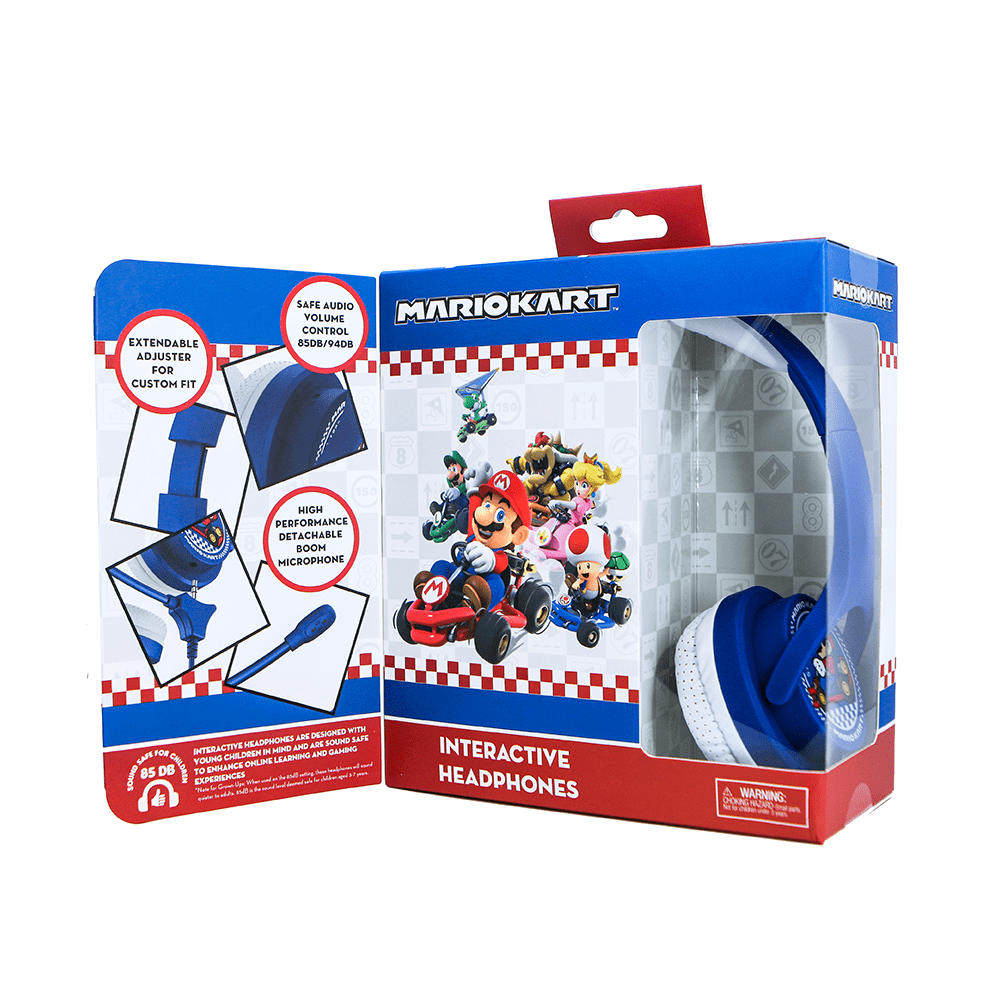 Nintendo Mariokart Blue Kids Interactive Headphones - KOODOO