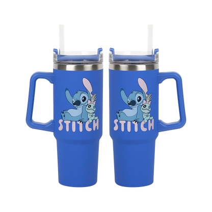 Stitch Blue 900ml Insulated Cup and Straw - KOODOO