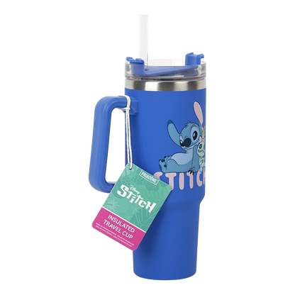 Stitch Blue 900ml Insulated Cup and Straw - KOODOO