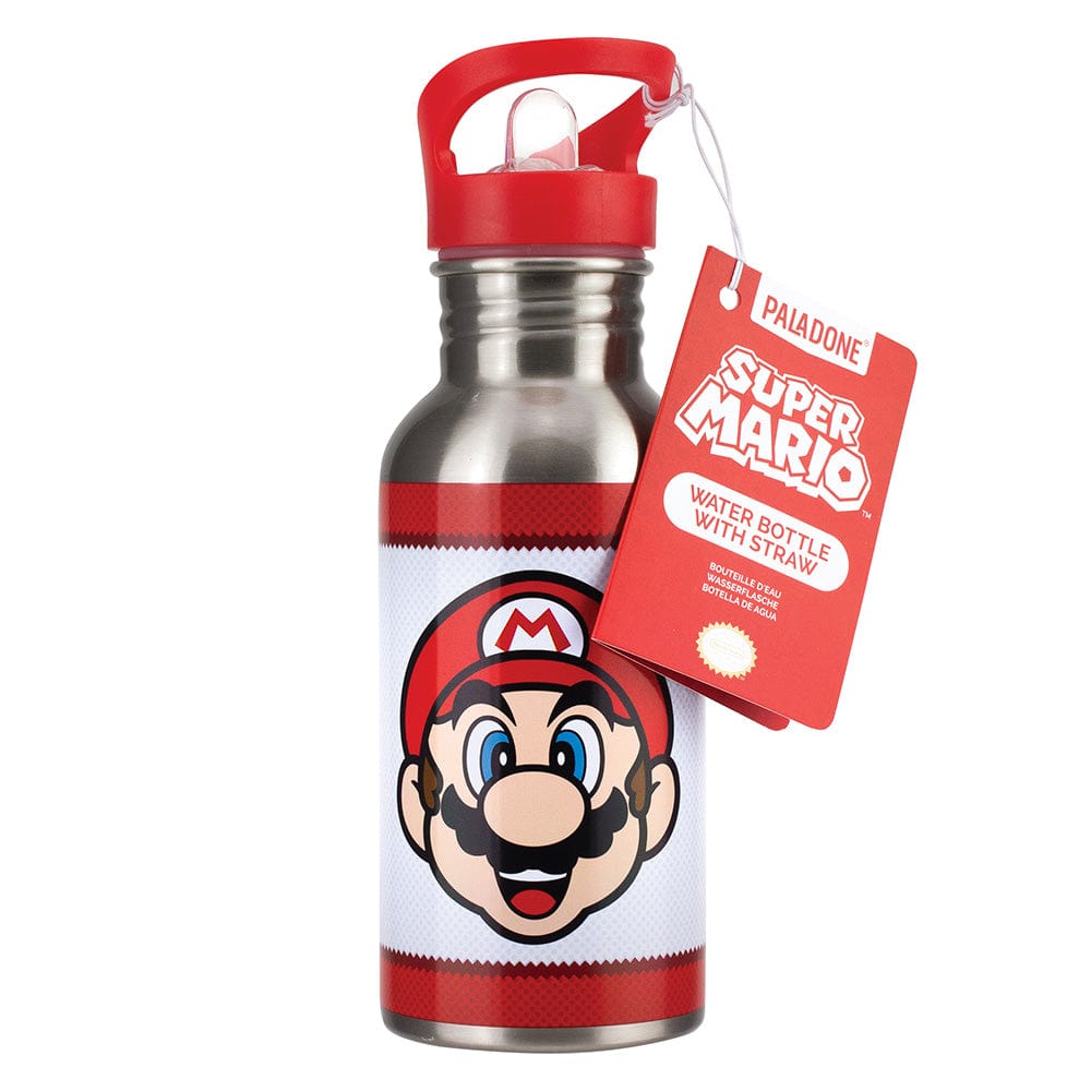 Super Mario Metal Water Bottle with Straw - KOODOO