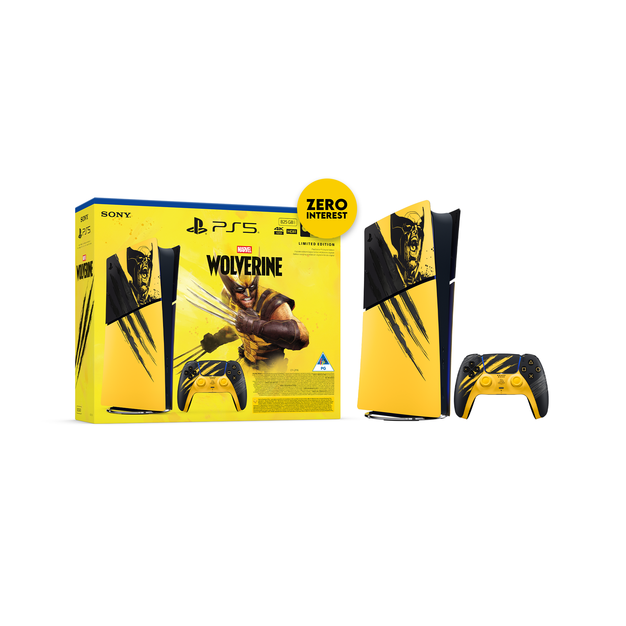 PlayStation 5 Digital Edition – Marvel’s Wolverine  Battle Yellow Limited Edition Bundle