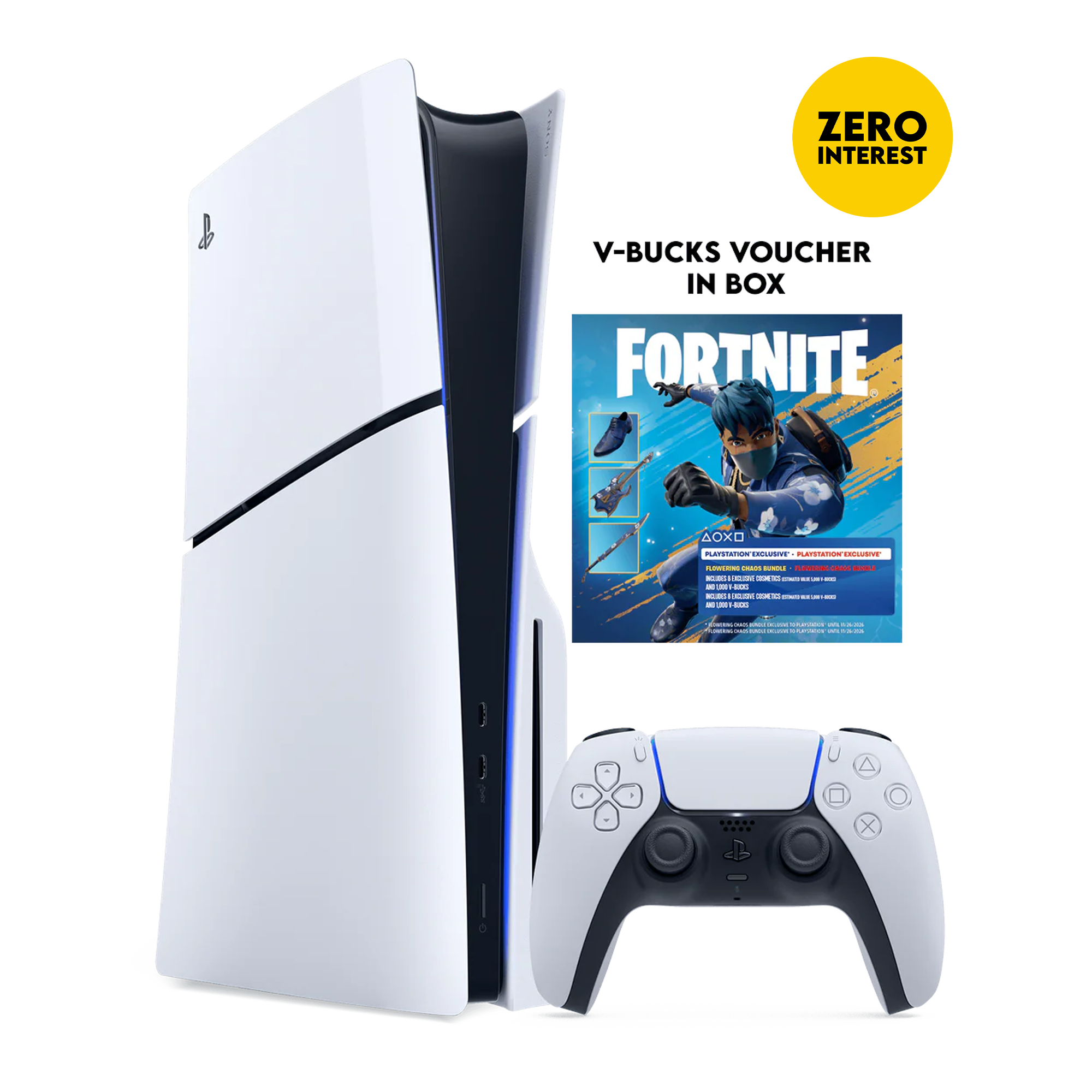 PS5 Slim + Fortnite Flowering Chaos (Voucher)
