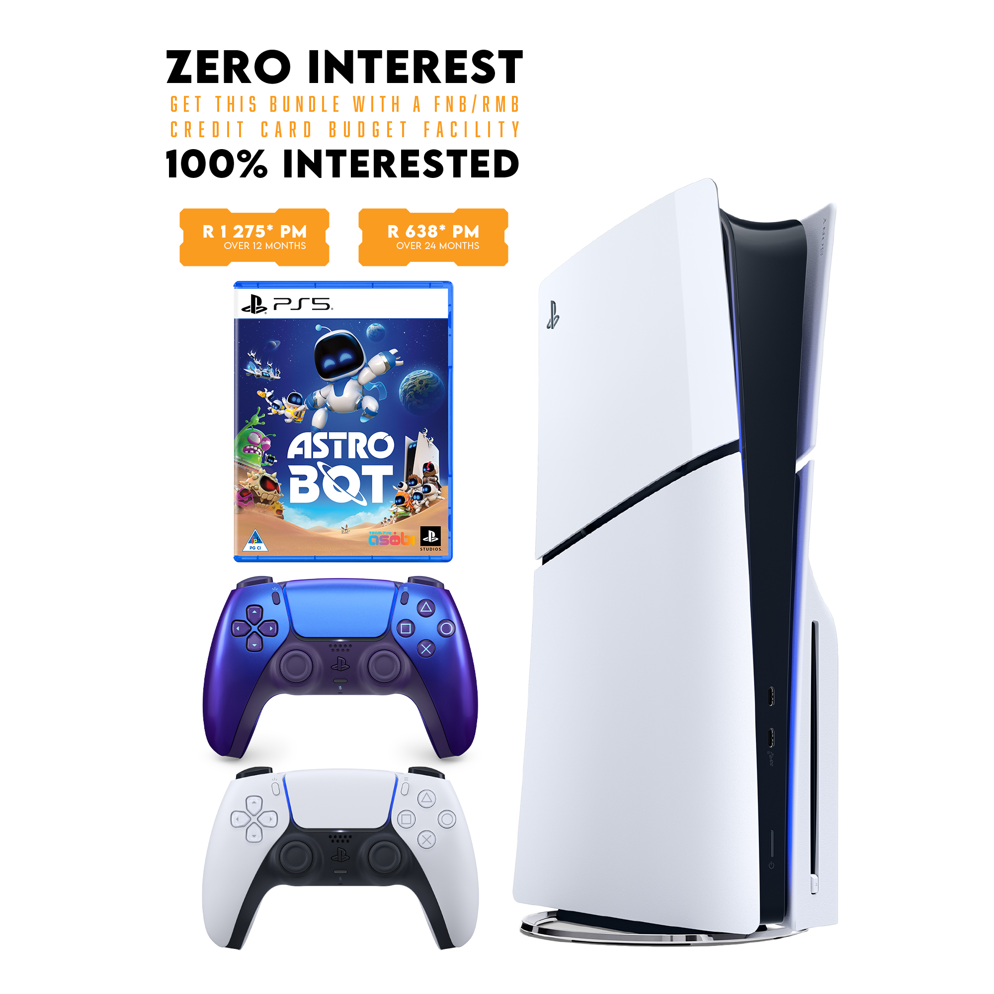 PS5 Slim + Astro Bot (PS5) + PS5 DualSense - Chroma Indigo  - KOODOO