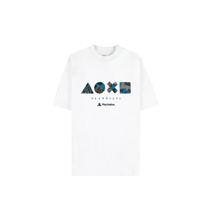 PlayStation - Icons Japan Men's Short Sleeved White T-shirt (Loose Fit) - KOODOO