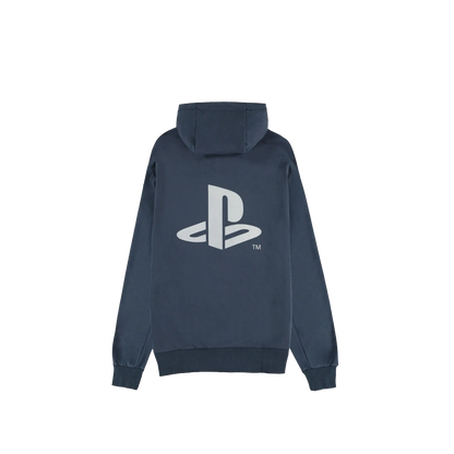 PlayStation - Navy Logo Men's Zipper Hoodie - KOODOO