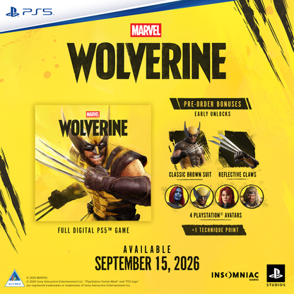 PlayStation 5 Digital Edition – Marvel’s Wolverine  Battle Yellow Limited Edition Bundle - KOODOO