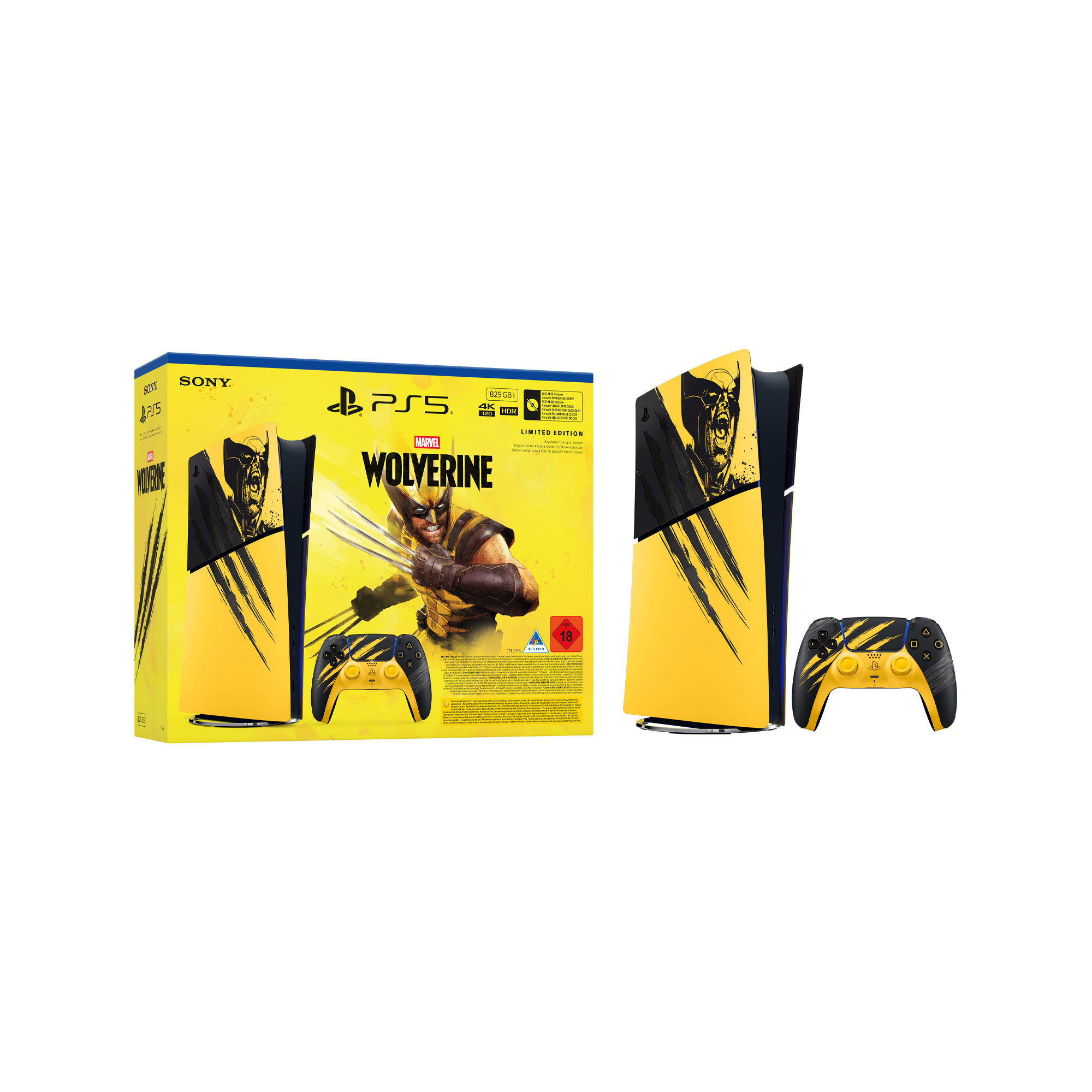 PlayStation 5 Digital Edition – Marvel’s Wolverine  Battle Yellow Limited Edition Bundle - KOODOO