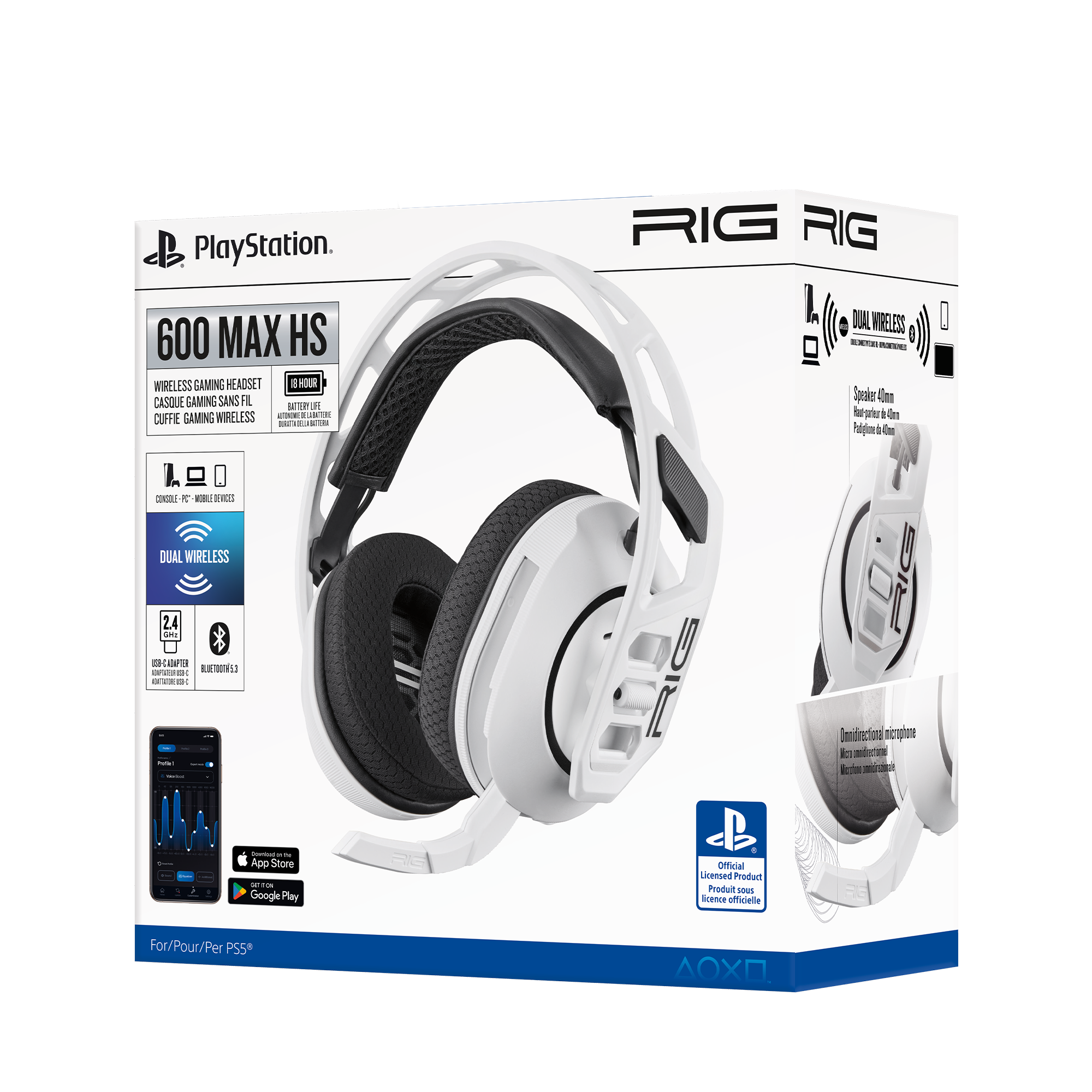 Nacon RIG 600 Max Headset - White - KOODOO