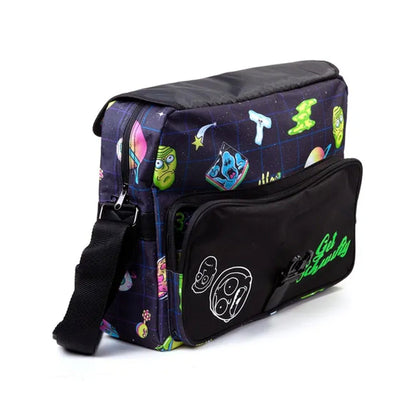 Rick And Morty - Space AOP With Flock Print Messenger Bag - KOODOO