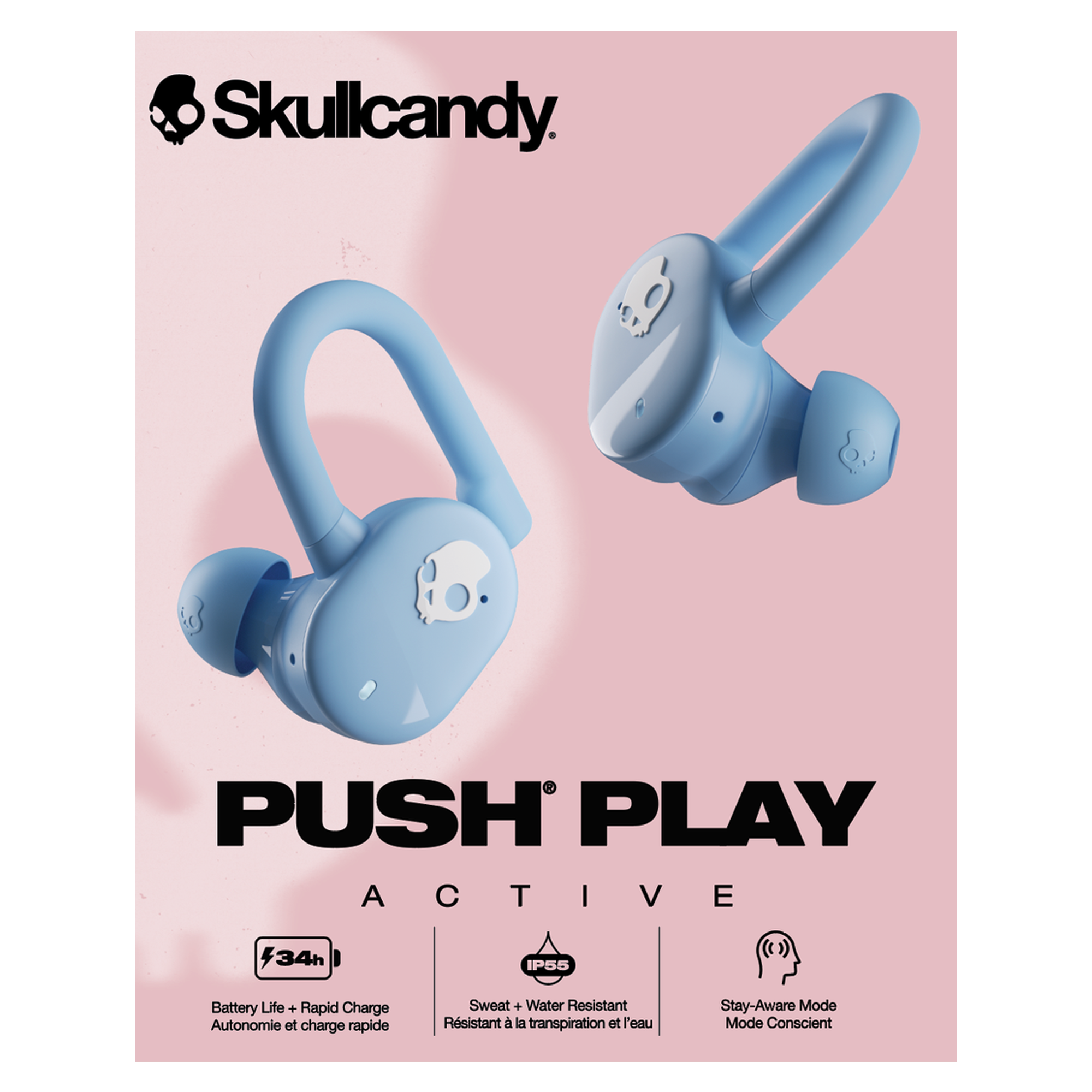 Skullcandy Push Play Active True Wireless Earbuds - Preppy Blue - KOODOO