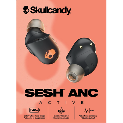 Skullcandy Sesh ANC Active True Wireless Earbuds - Black/Orange - KOODO