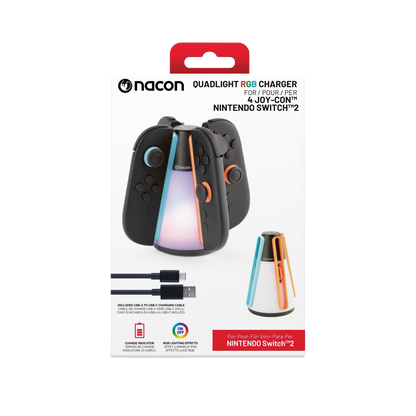 Quad Light RGB Charger For Nintendo Switch 2 Joy-Con - KOODOO