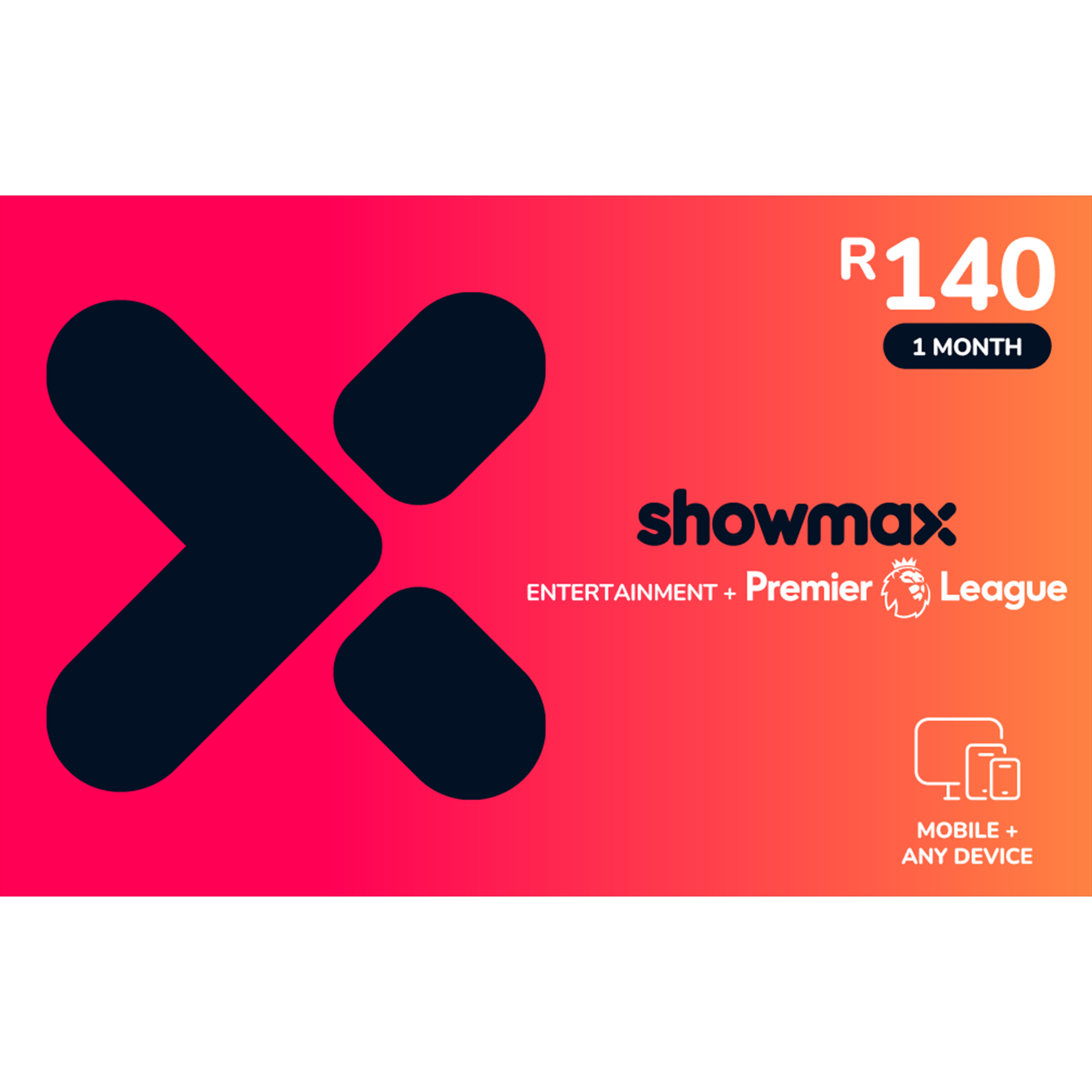 Showmax Entertainment+ Premier League Mobile - Digital code will be emailed