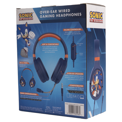 PRO G1 SEGA Modern Sonic the Hedgehog Over-Ear Wired Gaming Headphones - CODE RED Markdowns - KOODOO