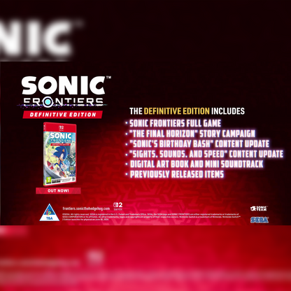 Sonic Frontiers - Definitive Edition (NS2) - Game-Key Card - KOODOO