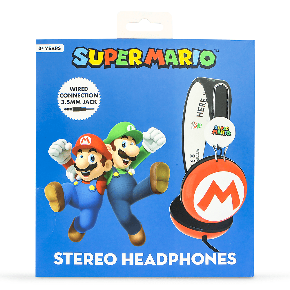 Super Mario icon Red/Black Teen Stereo Headphones - KOODOO