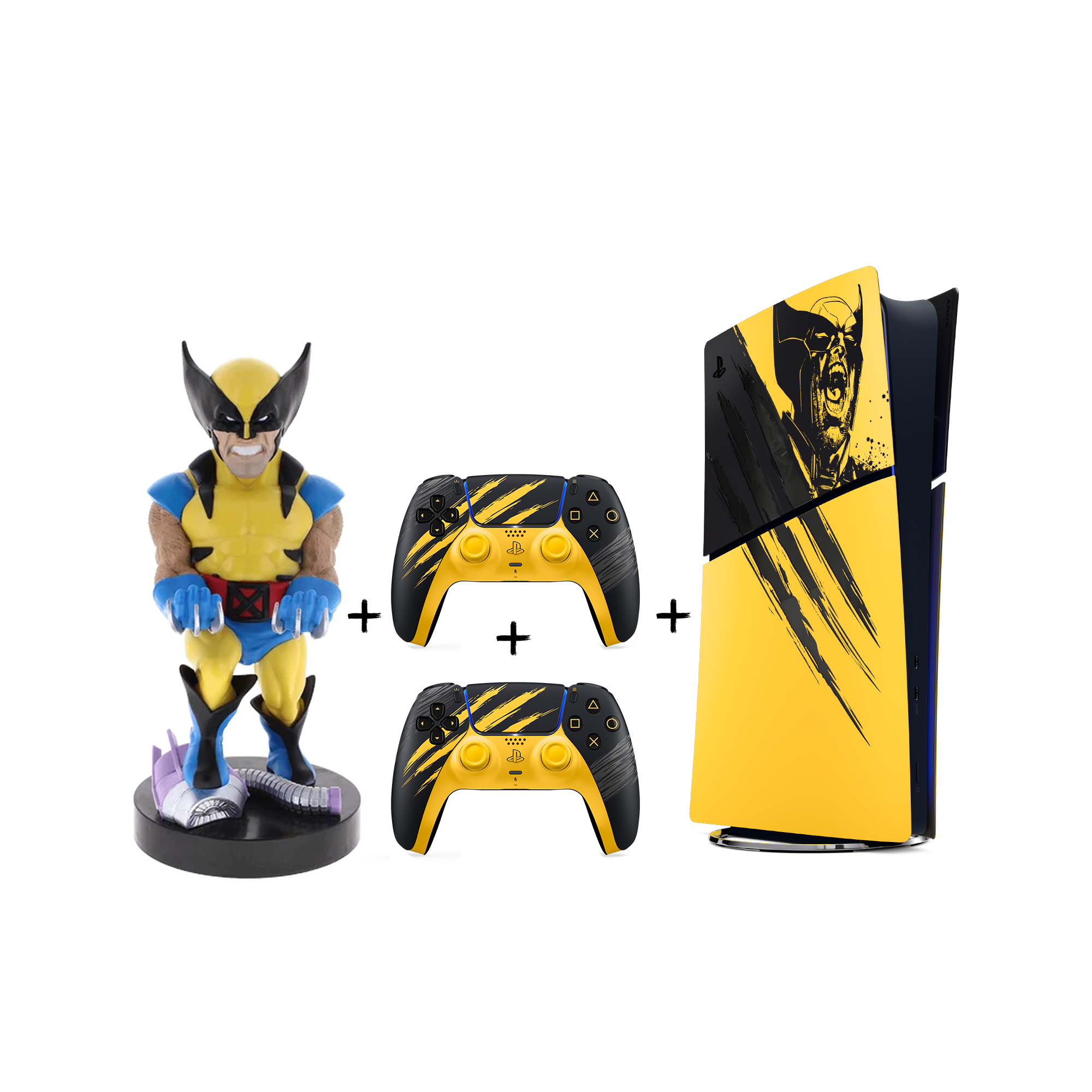 Marvel’s Wolverine Battle Yellow Limited Edition - PlayStation 5 Digital Edition + PlayStation 5 (PS5) DualSense Wireless Controller + Cable Guy: Wolverine - KOODOO