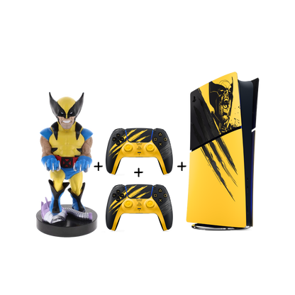 Marvel’s Wolverine Battle Yellow Limited Edition - PlayStation 5 Digital Edition + PlayStation 5 (PS5) DualSense Wireless Controller + Cable Guy: Wolverine - KOODOO
