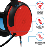 4Gamers C6-100 Gaming Headset for Switch, XBOX, PS4/PS5, PC - Neon Blue/Red - KOODOO